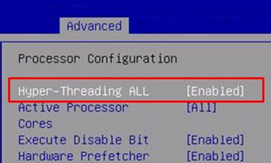 Aktivera Hyper-Threading och CPU-kärnor i BIOS (UEFI)