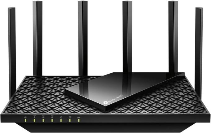 Sort TP-Link 6-antenne WiFi 6E router 